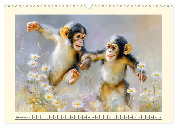 Produktbild: Schimpansen. Freude und Abenteuer im Dschungelreich (Wandkalender 2027 DIN A3 quer), CALVENDO Monatskalender