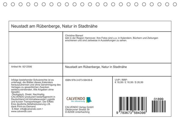 Produktbild: Neustadt am R&uuml;benberge Natur in Stadtn&auml;he (Tischkalender 2022 DIN A5 quer)