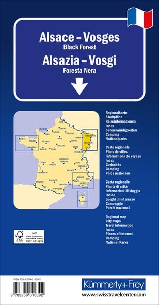 Produktbild: K&uuml;mmerly+Frey Regional-Strassenkarte Elsass, Vogesen 1:200.000