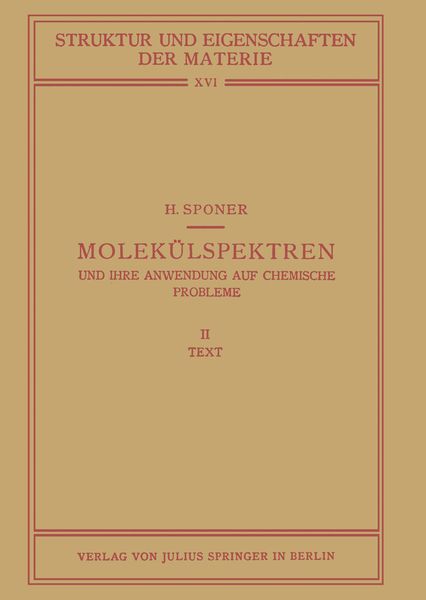 Produktbild: Molek&uuml;lspektren und Ihre Anwendung auf Chemische Probleme