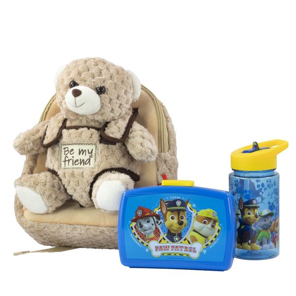 Produktbild: Pl&uuml;schrucksack Bear Boy mit Brotdose und Trinkflasche