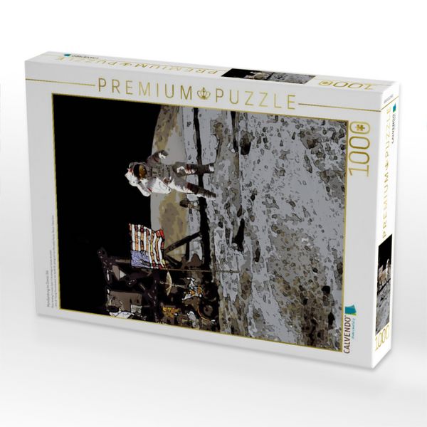 Produktbild: CALVENDO Puzzle Mondlandung im Comic-Stil | 1000 Teile Lege-Gr&ouml;&szlig;e 64x48cm Foto-Puzzle f&uuml;r gl&uuml;ckliche Stunden