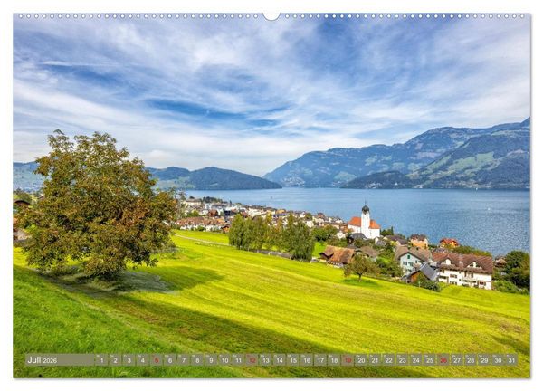 Produktbild: Schweizer Panorama - Von den Alpen bis zu den Seen (Wandkalender 2026 DIN A2 quer), CALVENDO Monatskalender