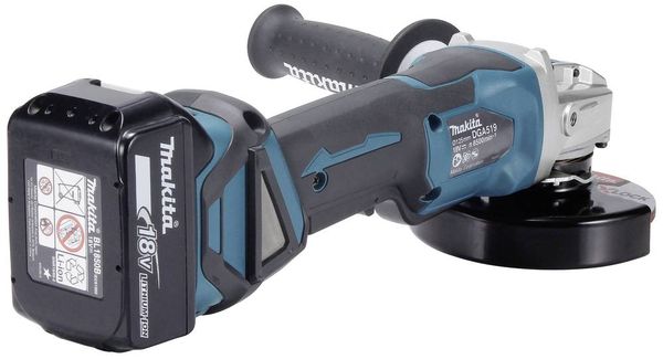 Produktbild: Makita DGA519RTJ Akku-Winkelschleifer 125 mm inkl. 2. Akku, inkl. Ladeger&auml;t 18 V 5 Ah
