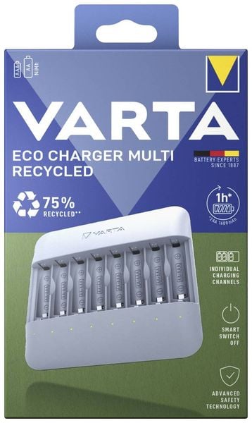 Varta Eco Charger Caricabatterie universale NiMH Ministilo (AAA), Stilo (AA)