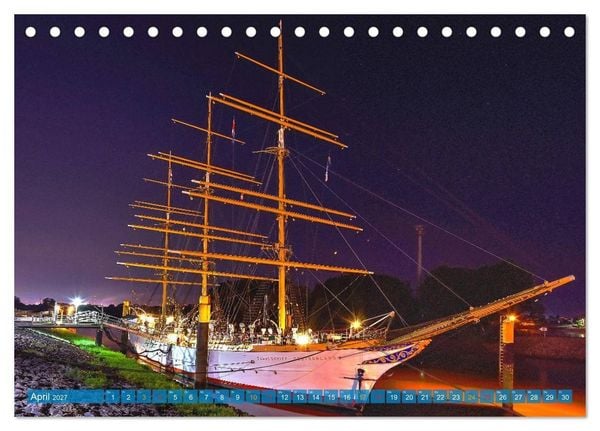 Produktbild: Hansestadt Bremen zur blauen Stunde (Tischkalender 2027 DIN A5 quer), CALVENDO Monatskalender