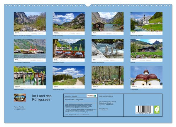 Produktbild: Im Land des K&ouml;nigssees (hochwertiger Premium Wandkalender 2026 DIN A2 quer), Kunstdruck in Hochglanz
