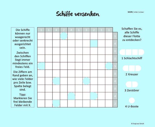Produktbild: Schiffe versenken. Jetzt ohne Gegner alleine spielen. Der Spiele-Klassiker als Einzel-Spieler-Version. Ged&auml;chtnistraining und Logik-Spiel f&uuml;r stundenlangen R&auml;tsel-Spa&szlig;. R&auml;tsel-Block im XXL-Format