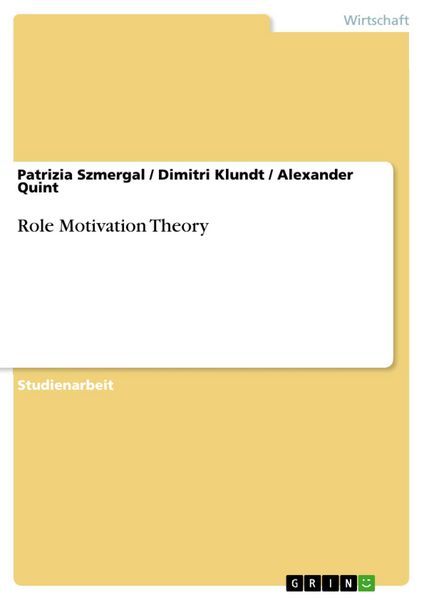Produktbild: Role Motivation Theory