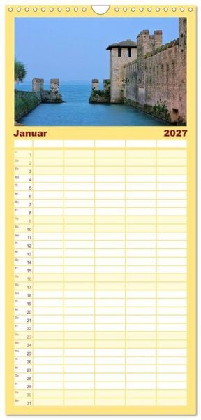 Produktbild: Familienplaner 2027 - Gardasee mit 5 Spalten (Wandkalender, 21 x 45 cm) CALVENDO
