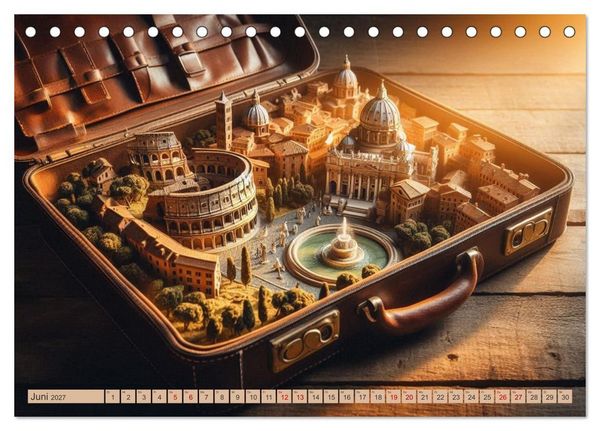 Produktbild: St&auml;dte der Welt - Metropolen verpackt in einem Koffer (Tischkalender 2027 DIN A5 quer), CALVENDO Monatskalender