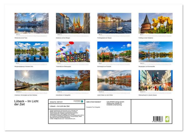Produktbild: L&uuml;beck &ndash; Im Licht der Zeit (Wandkalender 2026 DIN A2 quer), CALVENDO Monatskalender