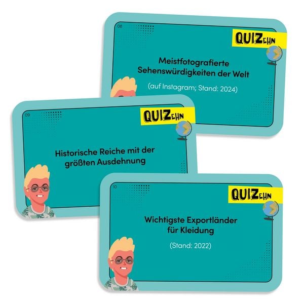 Produktbild: QUIZehn &ndash; Allgemeinwissen. Das listige Spiel um die Top 10