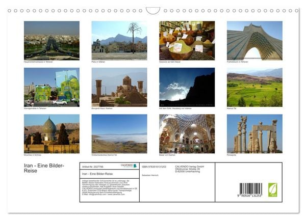 Produktbild: Iran - Eine Bilder-Reise (Wandkalender 2026 DIN A3 quer), CALVENDO Monatskalender