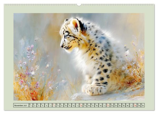 Produktbild: Schneeleoparden. Babys in der leuchtenden Natur (Wandkalender 2027 DIN A2 quer), CALVENDO Monatskalender