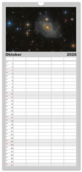 Produktbild: Familienplaner 2026 - Deep-Sky Fotografie mit 5 Spalten (Wandkalender, 21 x 45 cm) CALVENDO