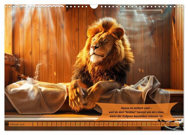 Produktbild: Tierisch lustige Saunafreunde (Wandkalender 2026 DIN A3 quer), CALVENDO Monatskalender