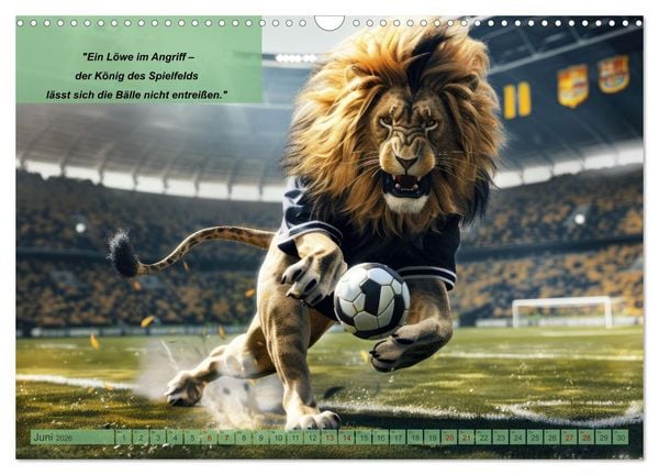 Produktbild: Der tierisch lustige Fu&szlig;ballkalender (Wandkalender 2026 DIN A3 quer), CALVENDO Monatskalender