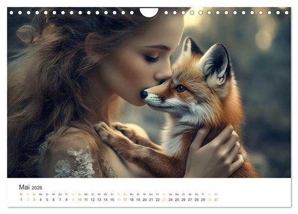 Produktbild: Magische Tierliebe (Wandkalender 2026 DIN A4 quer), CALVENDO Monatskalender