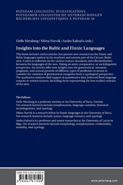 Produktbild: Insights into the Baltic and Finnic Languages
