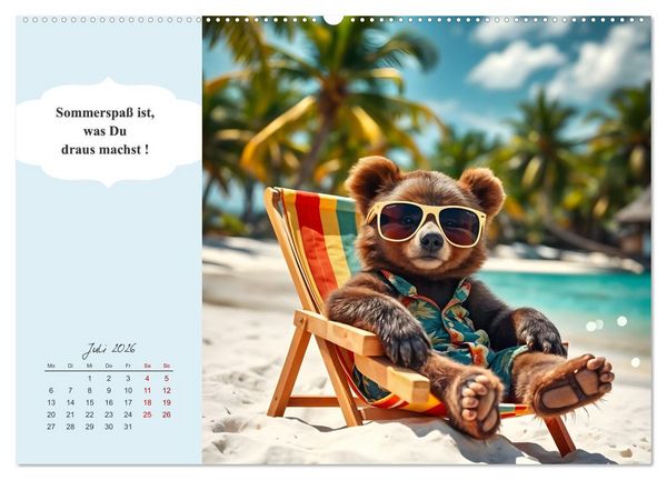Produktbild: Tierische Herzensbrecher - Charmante Tiere mit ihren Botschaften (Wandkalender 2026 DIN A2 quer), CALVENDO Monatskalender