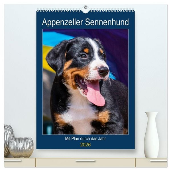 Produktbild: Appenzeller Sennenhund - Mit Plan durch das Jahr (hochwertiger Premium Wandkalender 2026 DIN A2 hoch), Kunstdruck in Hochglanz