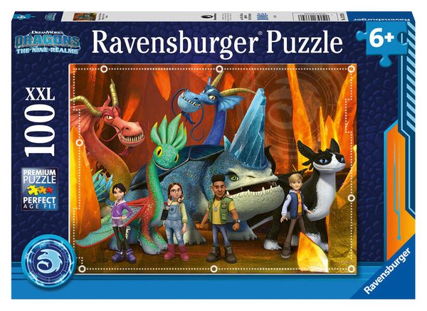 Produktbild: Kinderpuzzle 100 XXL Teile - Dragons - Die 9 Welten