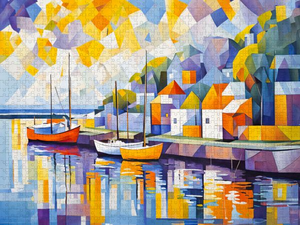 Produktbild: CALVENDO Puzzle Boote im Hafen bei Abendsonne | 2000 Teile Lege-Gr&ouml;&szlig;e 90x67cm Foto-Puzzle f&uuml;r gl&uuml;ckliche Stunden