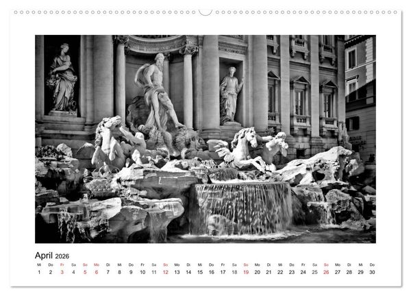 Produktbild: ROM Monochrom (hochwertiger Premium Wandkalender 2026 DIN A2 quer), Kunstdruck in Hochglanz