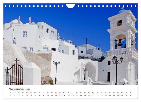 Produktbild: Santorini Fira & Firostefani (Wandkalender 2026 DIN A4 quer), CALVENDO Monatskalender