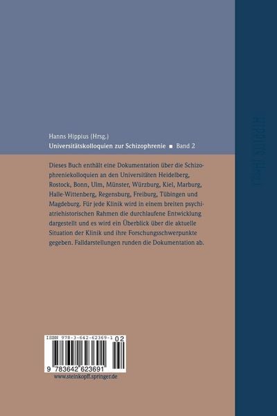 Produktbild: Universit&auml;tskolloquien zur Schizophrenie