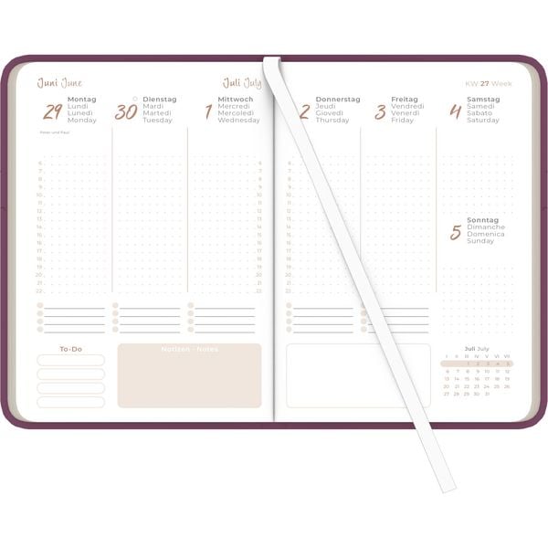 Produktbild: Lady Journal Deluxe Purple 2026 - Taschen-Kalender A6 (10,7x15,2 cm) - Tucson Einband - mit Motivprägung - Weekly - 192 Seiten - Alpha Edition