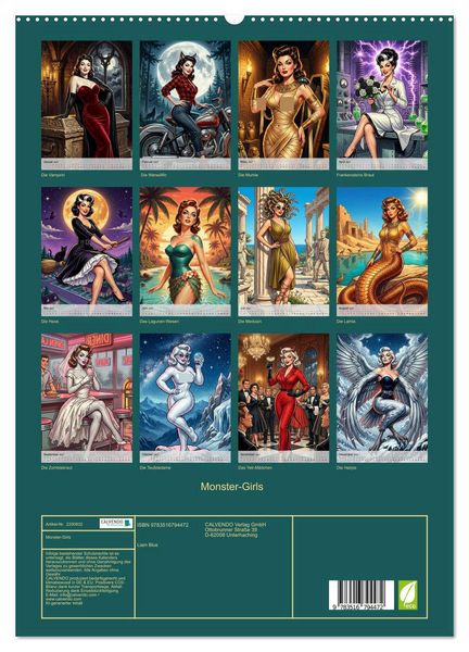 Produktbild: Monster-Girls (hochwertiger Premium Wandkalender 2027 DIN A2 hoch), Kunstdruck in Hochglanz