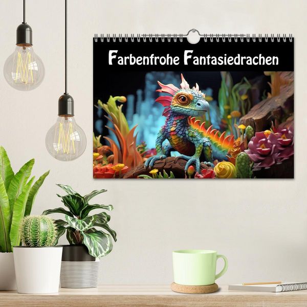 Produktbild: Farbenfrohe Fantasiedrachen (Wandkalender 2026 DIN A4 quer), CALVENDO Monatskalender