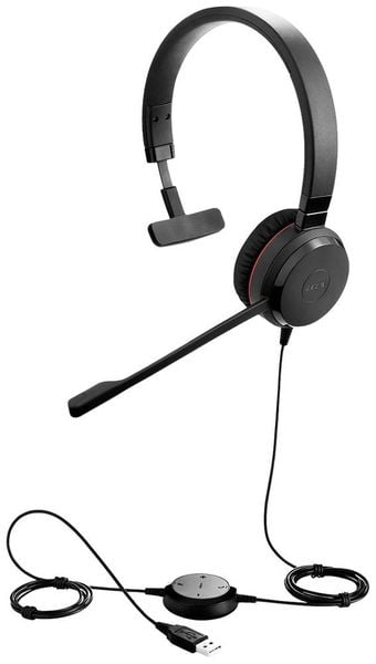 Jabra Evolve 20SE Computer On Ear Headset kabelgebunden Mono Schwarz Mikrofon-Rauschunterdrückung Headset, Lautstärkereg