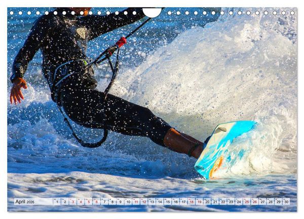 Produktbild: Kitesurfen - Action pur (Wandkalender 2026 DIN A4 quer), CALVENDO Monatskalender