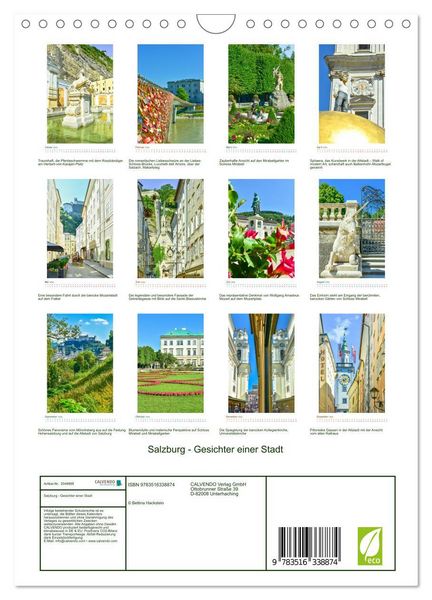 Produktbild: Salzburg - Gesichter einer Stadt (Wandkalender 2026 DIN A4 hoch), CALVENDO Monatskalender