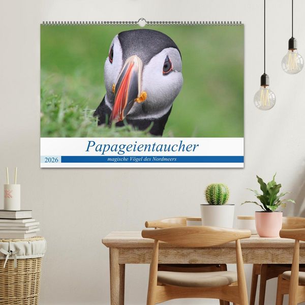 Produktbild: Papageientaucher 2026 - Magische V&ouml;gel des Nordmeers (Wandkalender 2026 DIN A2 quer), CALVENDO Monatskalender