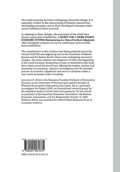 Produktbild: A Quest for a More Stable World Economic System