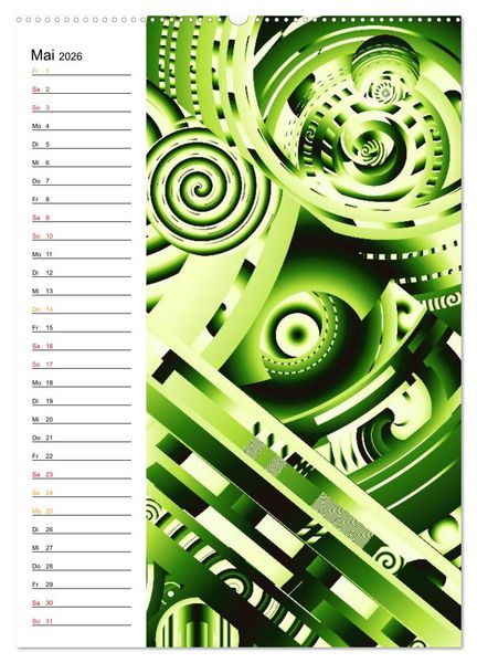 Produktbild: Geometrische Raumeindr&uuml;cke Planer (Wandkalender 2026 DIN A2 hoch), CALVENDO Monatskalender
