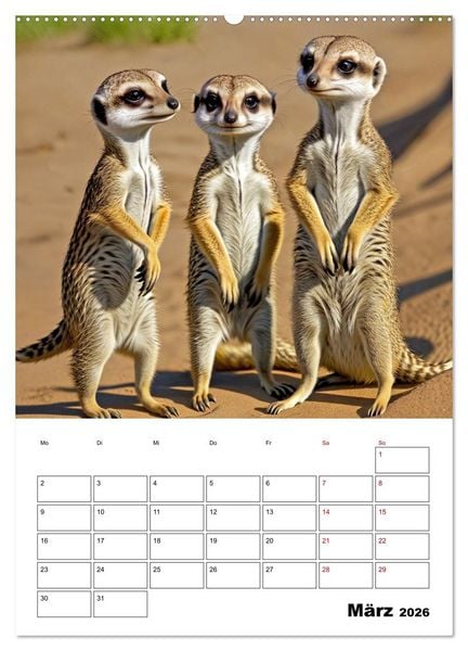 Produktbild: Mit Tieren hinein in das neue Jahr (Wandkalender 2026 DIN A2 hoch), CALVENDO Monatskalender