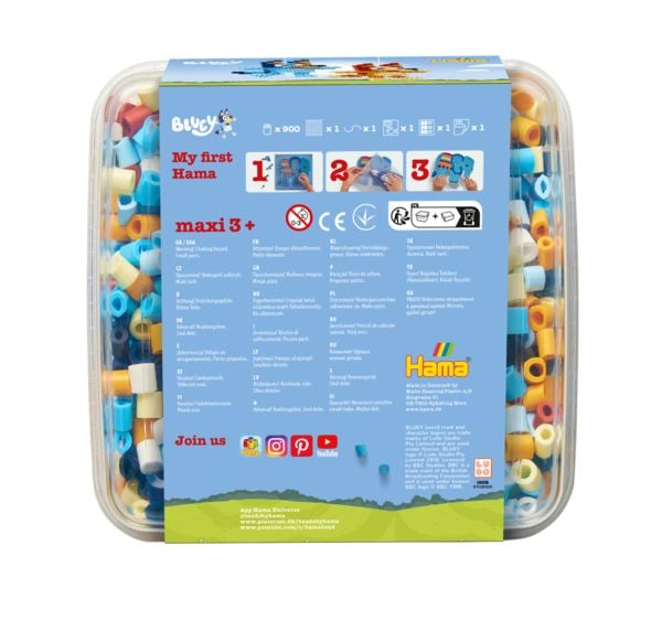 Produktbild: Hama 8756 - My first Hama, B&uuml;gelperlen Maxi 3+, Motiv Bluey, Box, ca. 900 St&uuml;ck