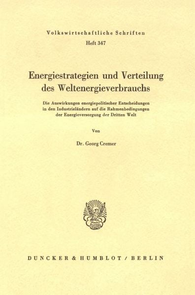 Produktbild: Energiestrategien und Verteilung des Weltenergieverbrauchs.