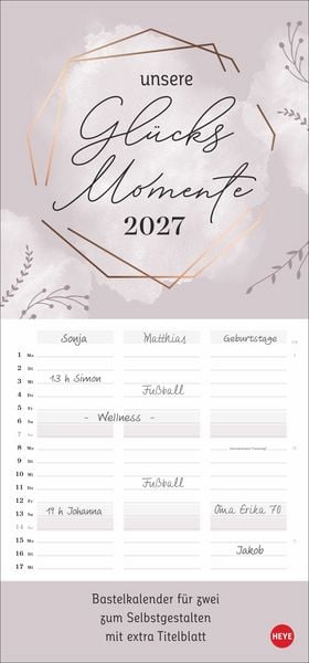 Produktbild: Kreativ-Planer f&uuml;r zwei Gl&uuml;cksmomente 2027
