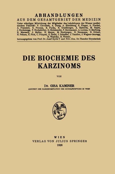 Produktbild: Die Biochemie des Karzinoms