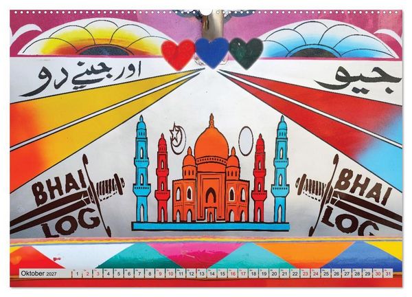 Produktbild: Farbenfrohes Pakistan (Wandkalender 2027 DIN A2 quer), CALVENDO Monatskalender