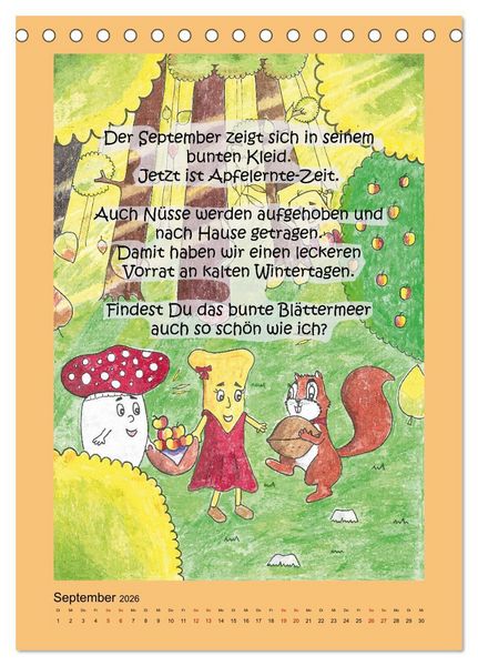Produktbild: Tobi und das Jahr (Tischkalender 2026 DIN A5 hoch), CALVENDO Monatskalender