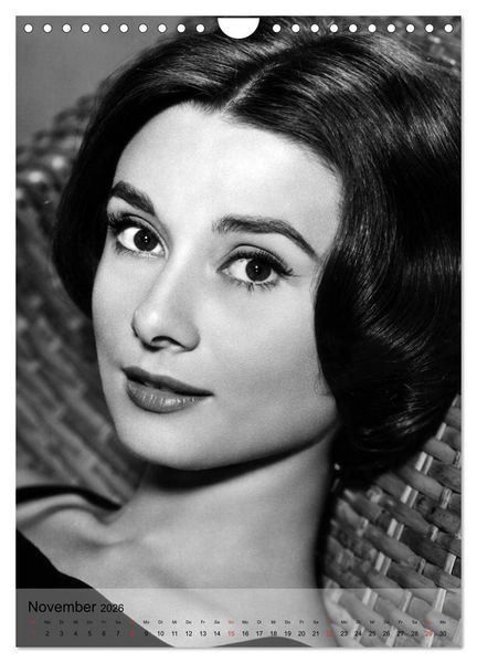 Produktbild: Hollywood-Diva - Audrey Hepburn (Wandkalender 2026 DIN A4 hoch), CALVENDO Monatskalender