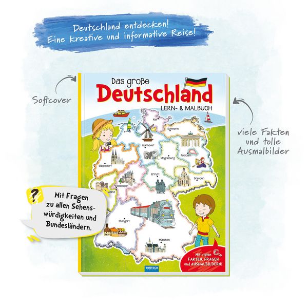 Produktbild: Tr&ouml;tsch Malbuch Mein gro&szlig;es Deutschland Lern und Malbuch