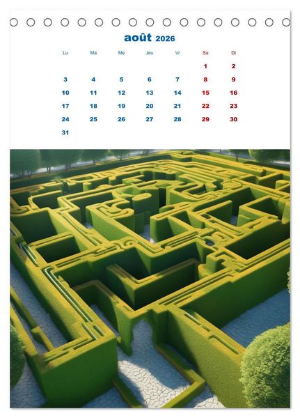 Produktbild: Les &eacute;nigmes du labyrinthe (Calendrier de bureau 2026 DIN A5 horizontal), CALVENDO calendrier mensuel